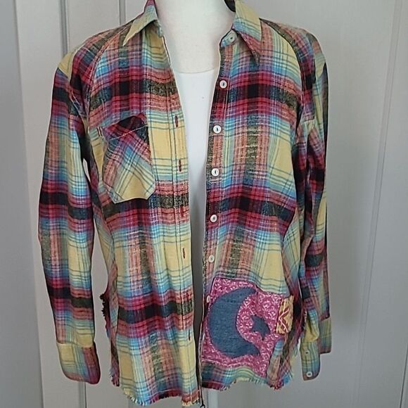 Handmade Vintage Upcycled Kantha & Flannel Shacket - THE DAVE MATHEWS BAND - Picture 2 of 11